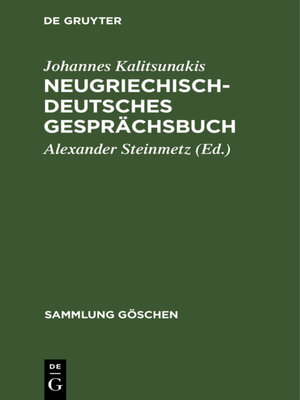 cover image of Neugriechisch-Deutsches Gesprächsbuch